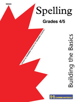 Preview of Spelling Grades 4-5 Workbook - Canadian Spelling Lessons/Worksheets
