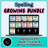 Spelling Growing Bundle - Interactive PDF Spelling Game, B