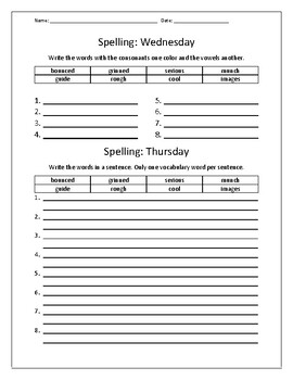 Spelling Homework 2nd grade by Bilingual in Texas | TpT