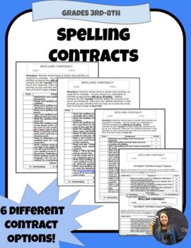 Preview of Spelling  Homework (6 Differentiated Contracts Including a Go Green Contract!)