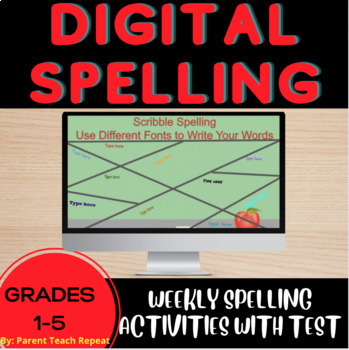 Preview of Spelling Homework Activities Morning Work | Digital & Editable | Assessment