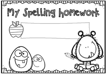 Preview of Spelling Homework Cover Sheet