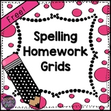 Free Spelling Homework Grids | Spelling Menus | Spelling C