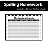 Spelling Homework - Look Say, Cover, Write, Check
