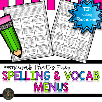 Preview of Spelling Menus and Word Work Activities