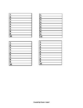 Ten Times Each Worksheet by Chavon Howell's Store | TPT