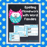 Spelling Homework with Word Families