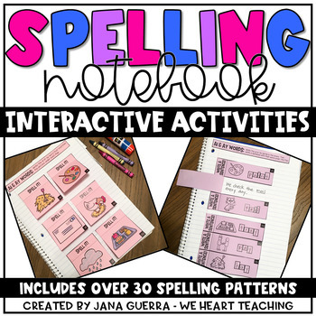 Preview of Spelling Interactive Notebook | 1st & 2nd Grade Phonics Worksheets & Activities 