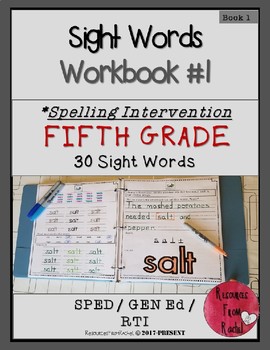 Preview of Spelling Intervention Workbook-FIFTH GRADE Sight Words Book 1
