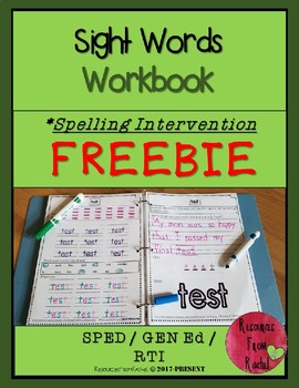Preview of Spelling Intervention Workbook-FREEBIE