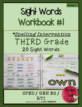 Preview of Spelling Intervention Workbook-THIRD GRADE Sight Words Book 1