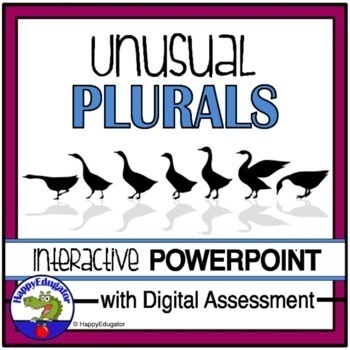 Preview of Irregular Plurals with Greek and Latin Spelling PowerPoint and Easel Assessment