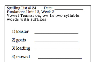 Preview of Spelling List for Grade 2 Foundations: Unit 13 Week 2: List 24