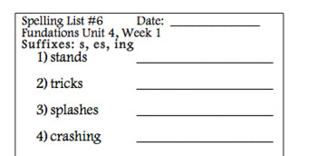 Preview of Spelling List for Grade 2 Foundations: Unit 4 Week 1: List 6