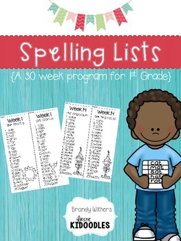 30 Week Spelling List Program for 1st Grade | TPT