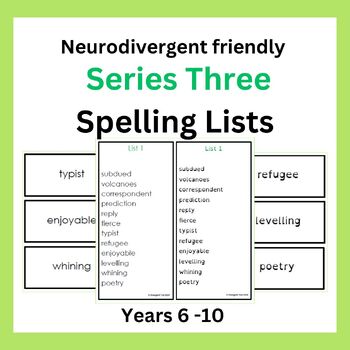 Preview of Spelling Lists - Series Three