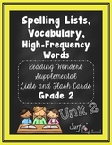 Spelling Lists, Vocabulary and High Frequency Words - Wond