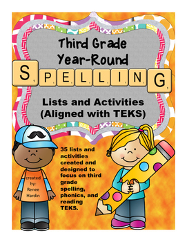 Spelling Lists for Third Grade TEKS by Renee Hardin  TpT
