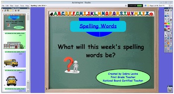 Preview of Interactive Spelling Lists for Year with Activities