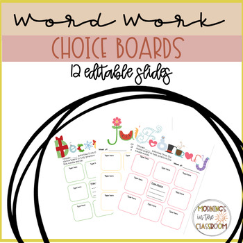 Preview of Spelling Menu-Choice Board {Editable}