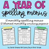 Spelling Menus for the Year