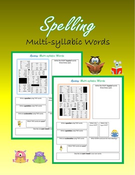 Preview of Spelling Multi-syllabic Words (from A to Z)