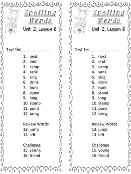 2nd grade spelling lists houghton mifflin
