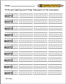 Spelling Packet Template Create Your Own Spelling Worksheets By Katherine G
