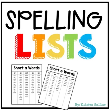 Preview of Spelling Patterns & Word Family Lists for First Grade