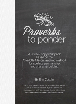 Preview of Spelling & Penmanship Copy Work 9-Week Pack :: Wisdom of Proverbs