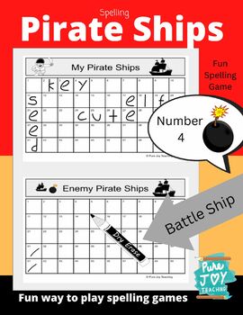 Preview of Spelling Pirate Battleship Game and Editable  Digital Slides Word builder