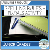 Spelling Plurals Rules Scavenger Hunt Spelling Patterns ad