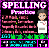 Spelling Practice. 180 Questions. Gr 7-8 ELA. Test Prep Pa