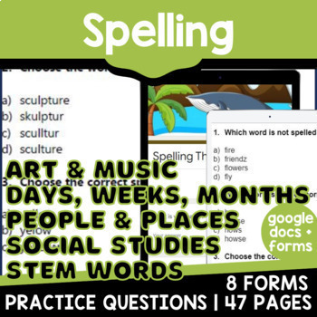Preview of Spelling Practice Art and Music Days Weeks Months People Places Digital Resource