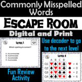 Spelling Practice Game: Escape Room Commonly Misspelled Wo