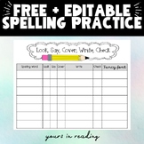 EDITABLE Spelling Practice: Look, Say, Cover, Write, Check