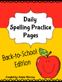 Spelling Practice Pages: Back to School Edition
