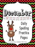 Spelling Practice Pages: December Edition