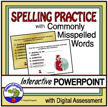 Preview of Spelling Practice Test PowerPoint and Easel Assessment