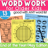 Spelling Practice Word Work for ANY List | May End of the 