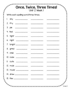 Spelling Practice for Reading Wonders - Grade 3 Unit 2 ...
