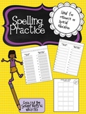 Spelling Practice for Resource or Special Education