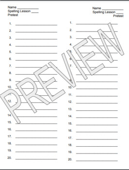 Preview of Spelling Pretest & Test Forms