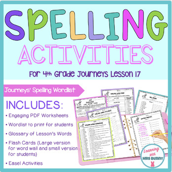 No Prep Spelling Print and Digital Activities for 4th Grade Journeys ...