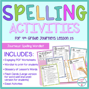Preview of Spelling Practice Packet THE FUN THEY HAD (Lesson 25) 4th Grade Journeys 