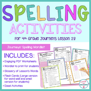 Preview of Spelling Practice Packet MUSEUMS WORLDS OF WONDER Lesson 28 Grade 4 Journeys