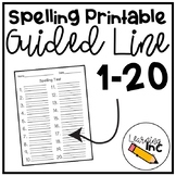 Spelling Printable: Guided-Lines (1-20)