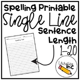 Spelling Printable: Sentence-Length Single-Line (1-20)