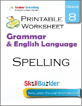 Preview of Spelling Printable Worksheet, Grade 8