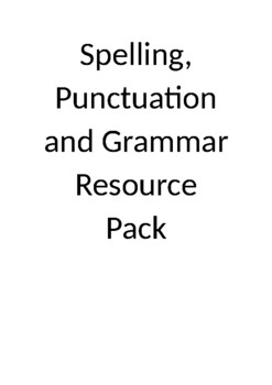 Preview of Spelling, Punctuation and Grammar Resource Pack